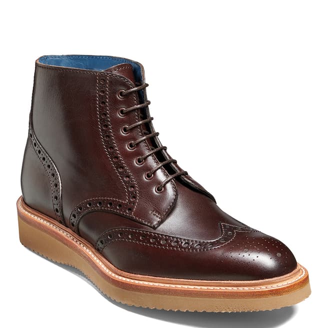 Barker Chocolate Brown Terry Brogue Boot 