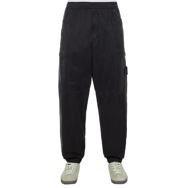 Stone Island Black Loose Fit Cargo Trousers