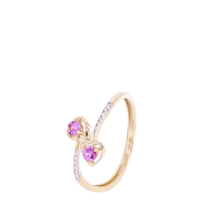 Diamantini Yellow Gold Dyanne Pink Sapphire Ring