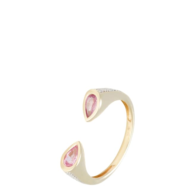 Diamantini Yellow Gold Zya Pink Sapphire Ring