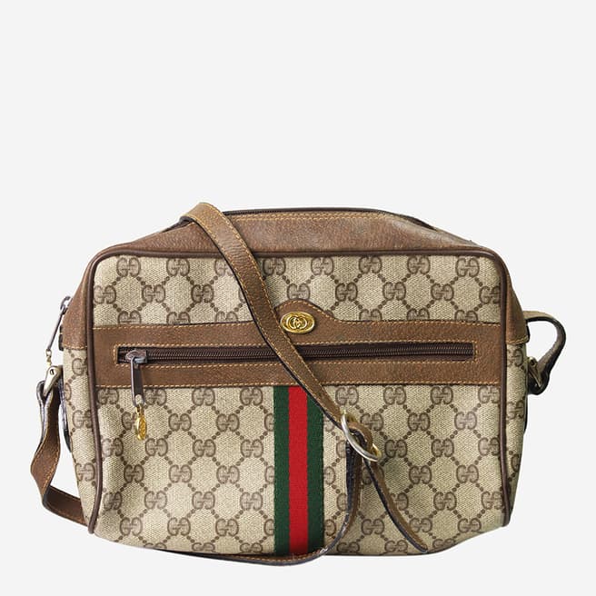 Pre-Loved Gucci Brown Ophidia Monogram Gucci Body Bag