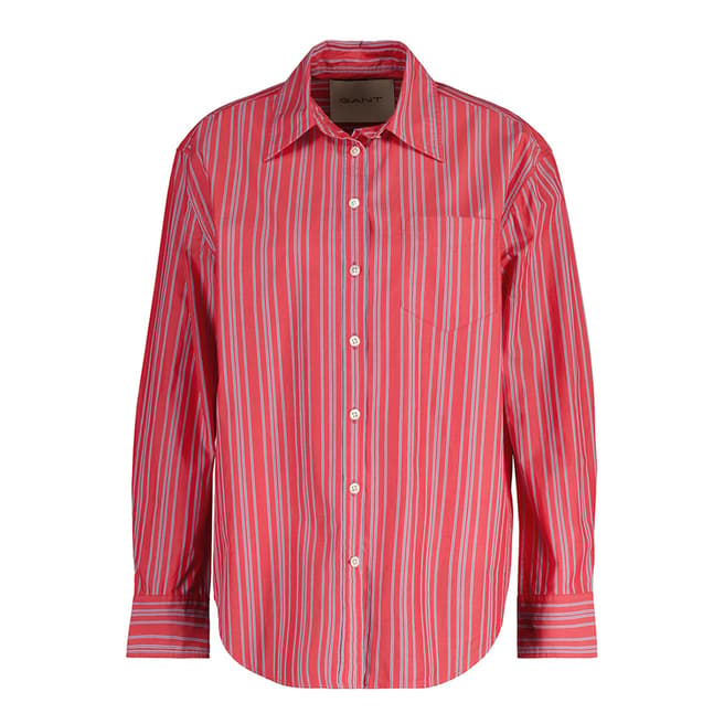 Gant Red Striped Cotton Poplin Shirt