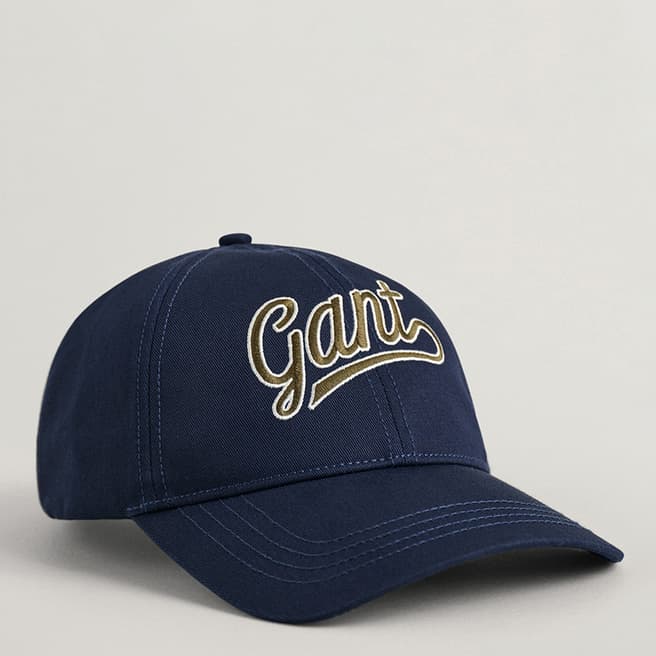 Gant Teen's Navy Script Logo Cotton Cap
