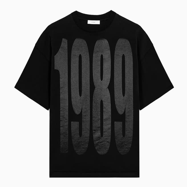 1989 Studio Black Faded Logo Cotton T-Shirt 