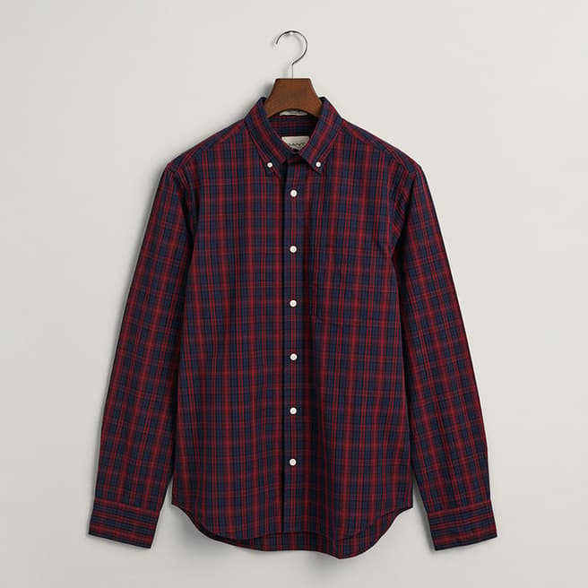 Gant Navy/Red Reg Archive Poplin Tartan Cotton Shirt
