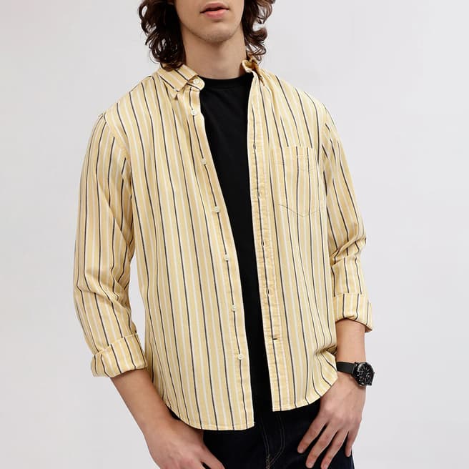 Gant Yellow Reg Dobby Stripe Cotton Shirt