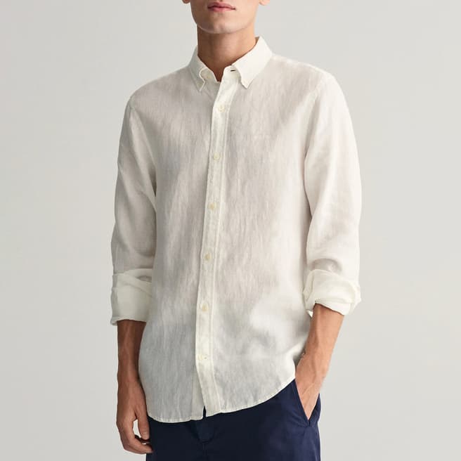 Gant Ecru Slim Linen Shirt