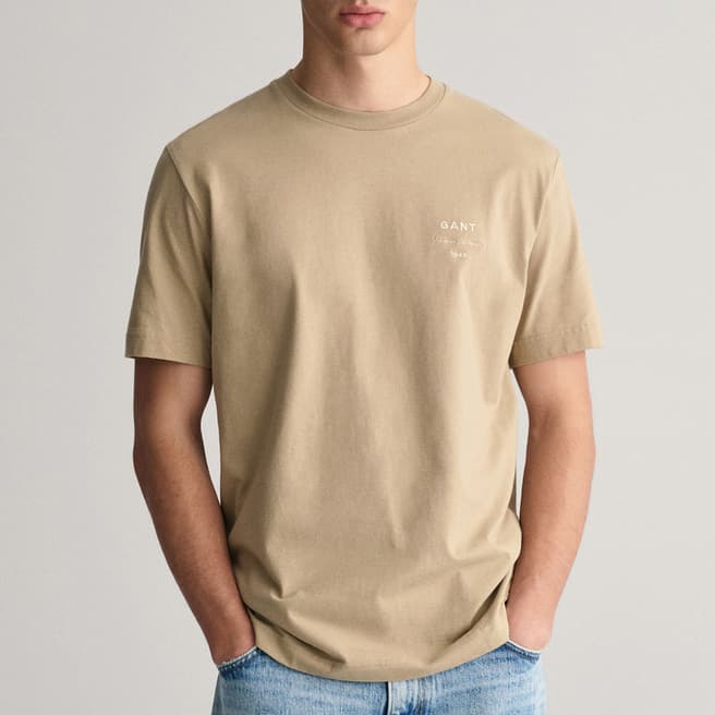 Gant Camel Logo Script Cotton T-Shirt