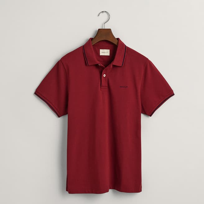 Gant Red Tipping Pique Cotton Polo Shirt