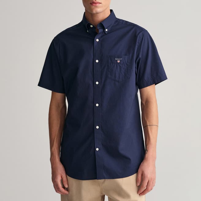 Gant Navy Regular Fit Cotton Shirt