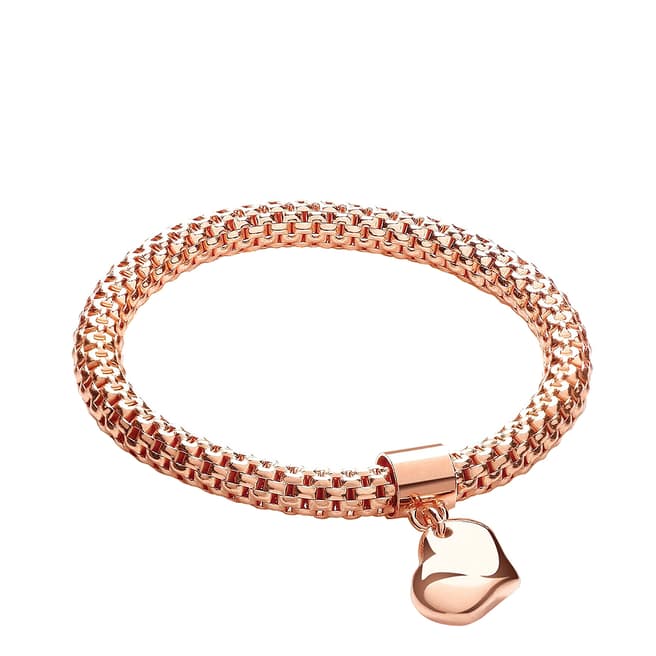 Liv Oliver 18K Rose Gold Heart Charm Bracelet