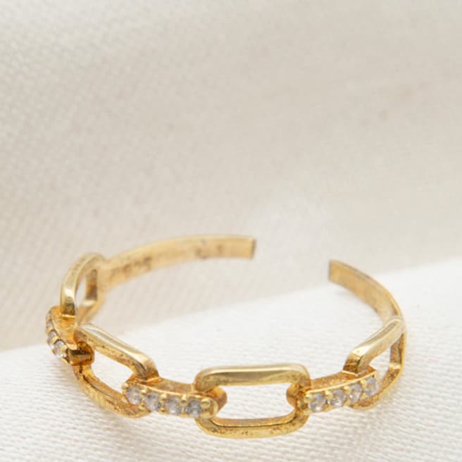 Elika Gold Chain Ring 
