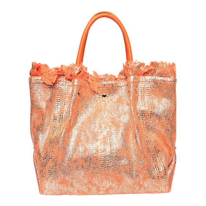 Carla Ferreri Orange Italian Leather Handbag