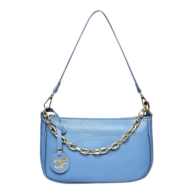 Carla Ferreri Blue Italian Leather Handbag