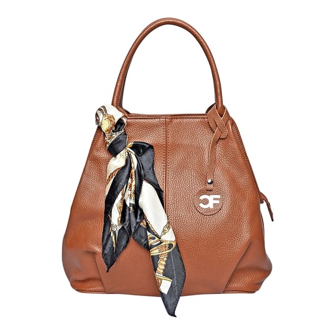 Carla Ferreri Brown Italian Leather Top Handle bag