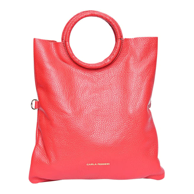 Carla Ferreri Red Italian Leather Handbag