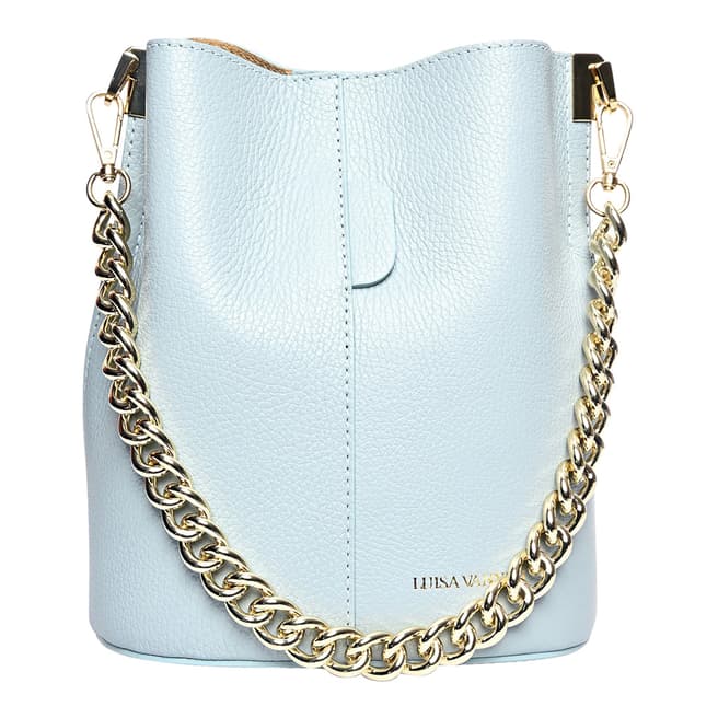 Luisa Vannini Blue Italian Leather Shoulder bag