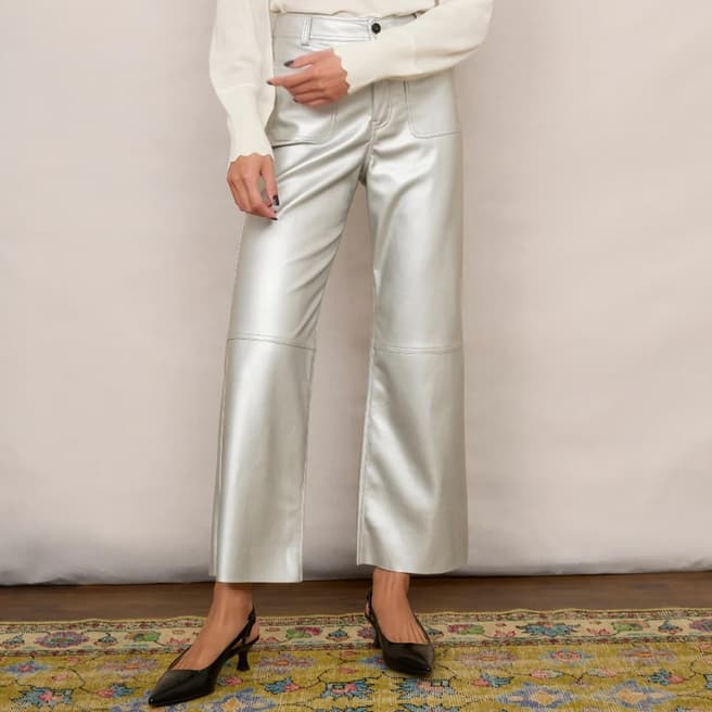 Wyse Silver Jules Faux Leather Trousers