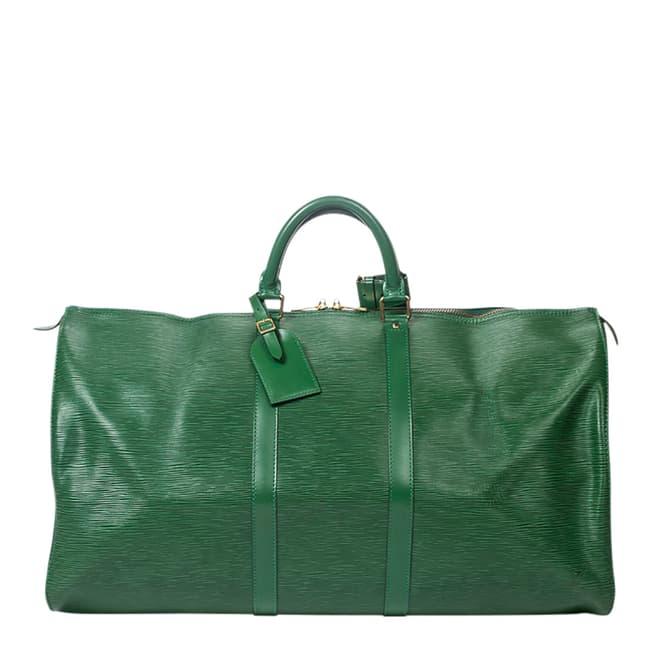 Vintage Louis Vuitton Green Keepall Travel Bag