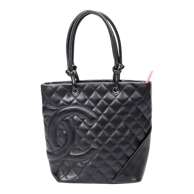 Vintage Chanel Black Cambon Ligne Bucket Tote Shoulder Bag
