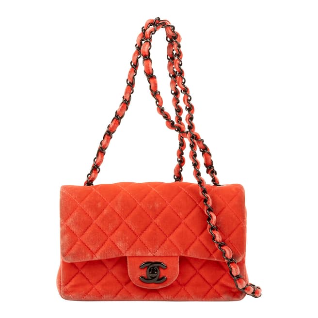 Vintage Chanel Orange Classic Flap Shoulder Bag