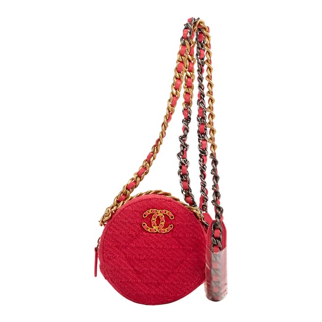 Vintage Chanel Pink Round Chain Crossbody Shoulder Bag