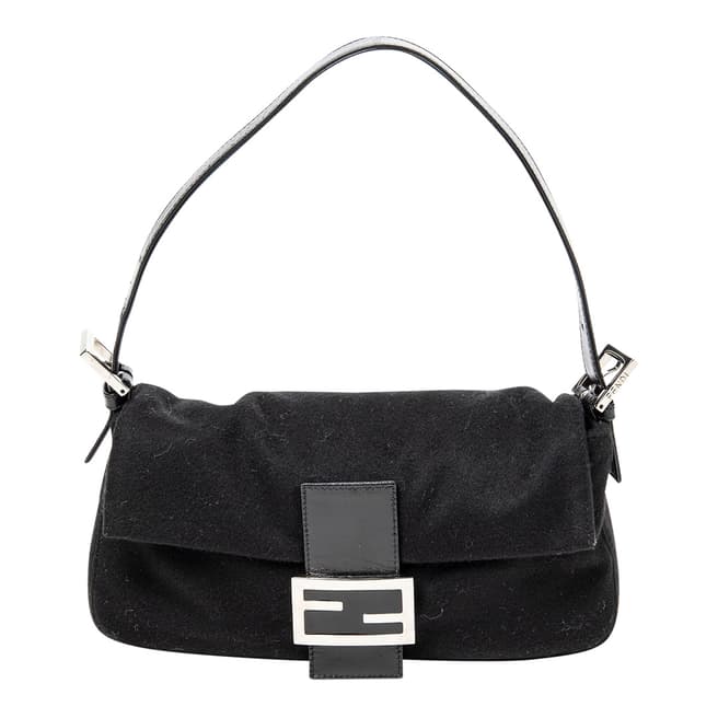 Vintage Fendi Black Baguette Shoulder Bag