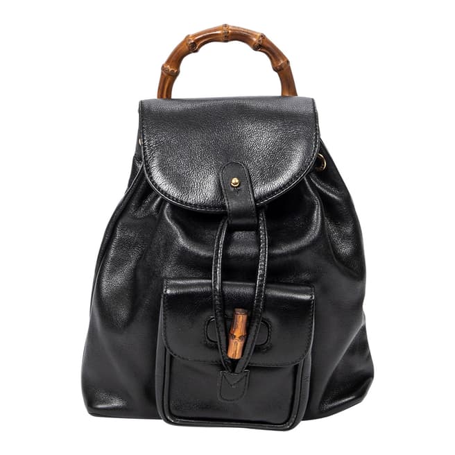 Vintage Gucci Black Mini Bamboo Backpack Backpack