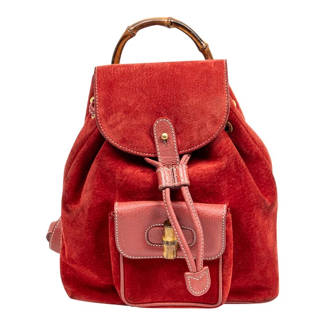 Vintage Gucci Red Mini Bamboo Backpack Backpack
