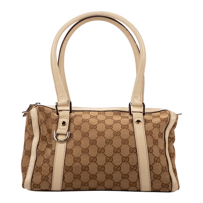 Vintage Gucci Beige Abbey Boston Handbag