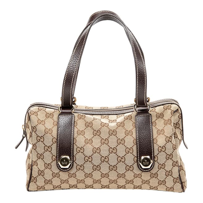 Vintage Gucci Beige Charmy Boston Shoulder Bag