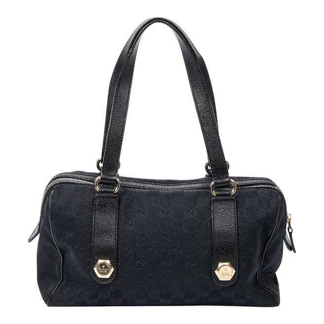 Vintage Gucci Black Charmy Boston Shoulder Bag