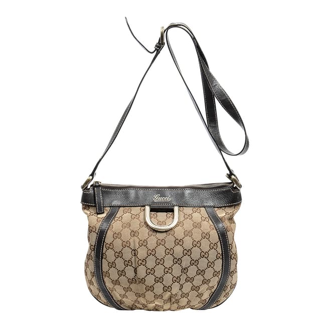 Vintage Gucci Beige D Ring Messenger Shoulder Bag