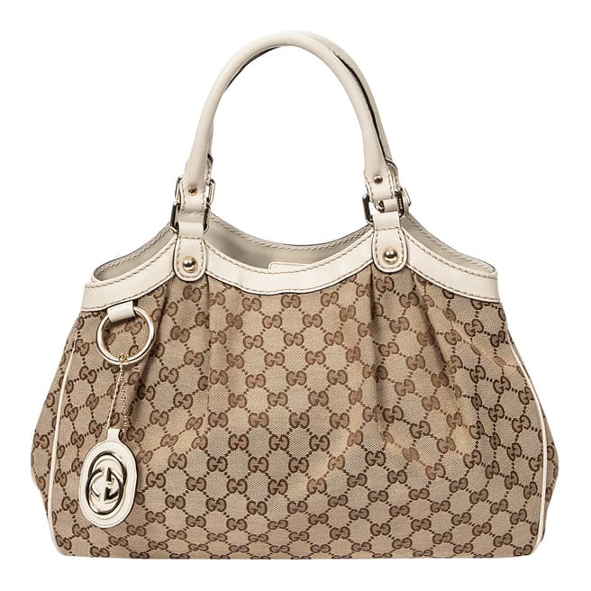 Vintage Gucci Beige Small Sukey Tote Shoulder Bag
