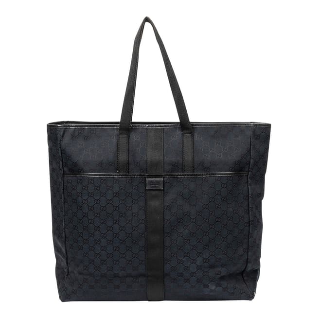 Vintage Gucci Black Large Zip Weekender Travel Bag