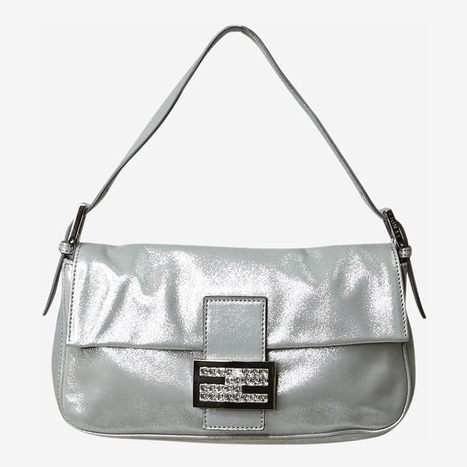 Pre-Loved Fendi Silver Fendi Sparkly Baguette Bag