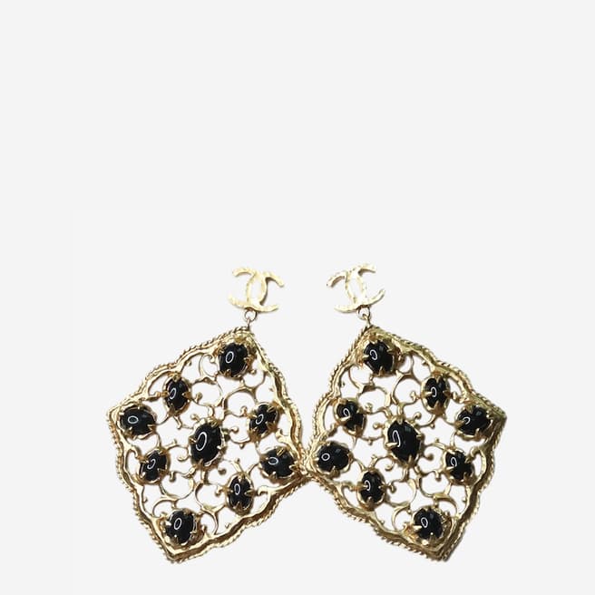 Pre-Loved Chanel Gold Chanel Diamond Shaped Earrings