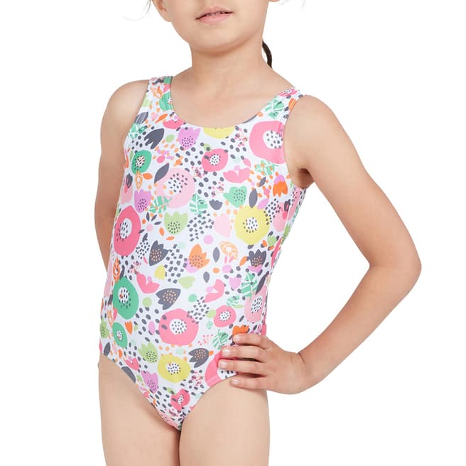Zoggs Multi Scoopback Kids Girls Swimsuit
