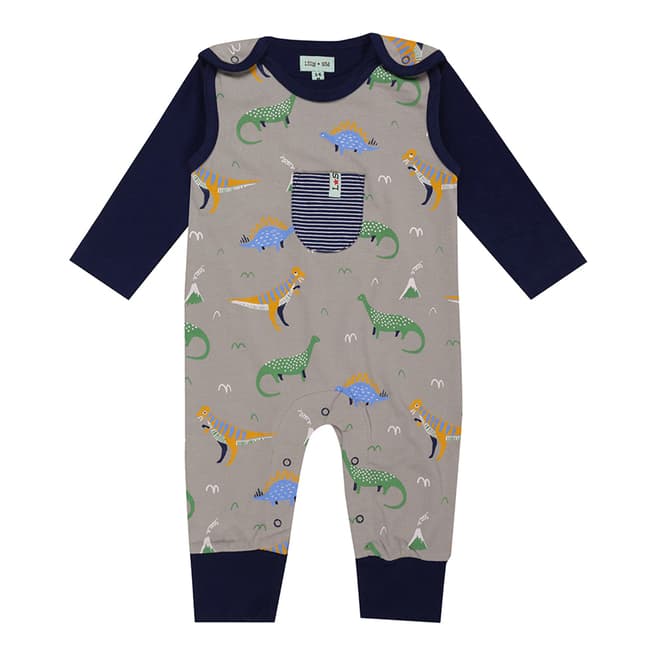 Lilly + Sid Dino Jersey Dungaree Set