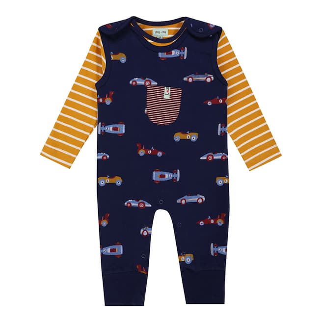 Lilly + Sid Cars Jersey Dungaree Set