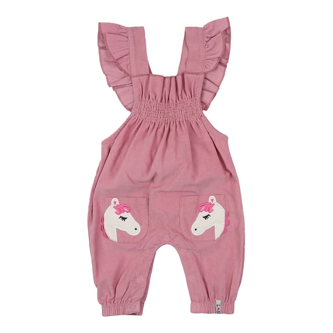Lilly + Sid Pink Horse Pocket Dungaree 