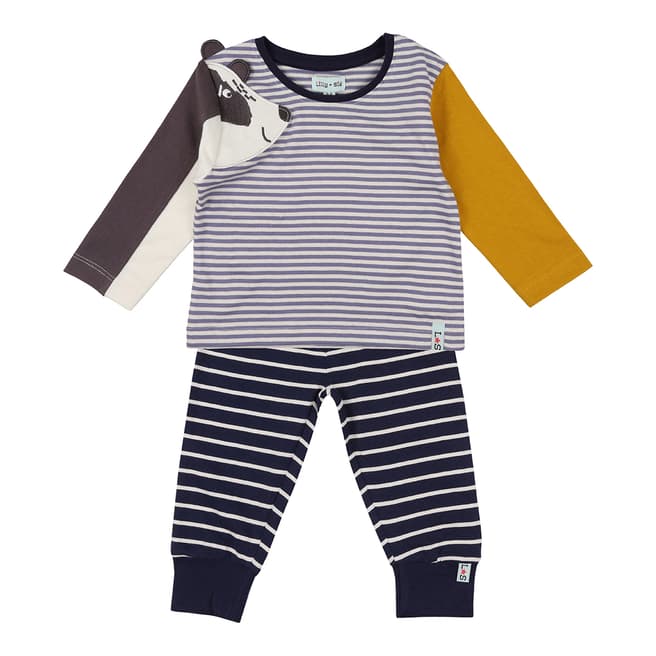 Lilly + Sid Navy Badger Sleeve Jersey Set