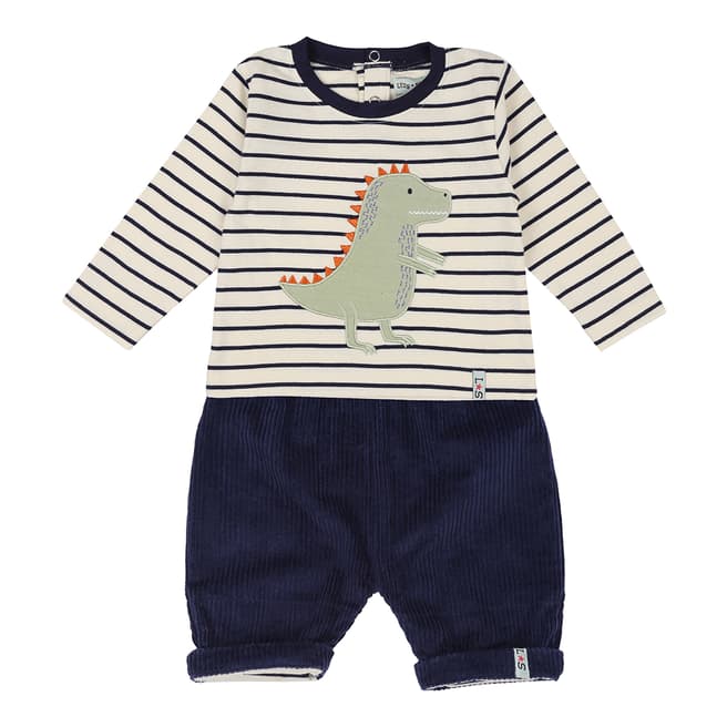 Lilly + Sid Navy Dino Applique Cord Set