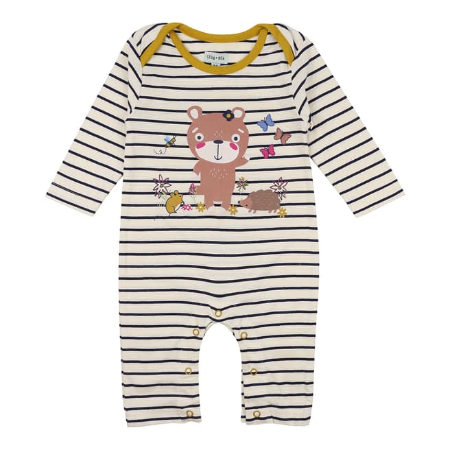 Lilly + Sid Beige Lilly Stripe Playsuit
