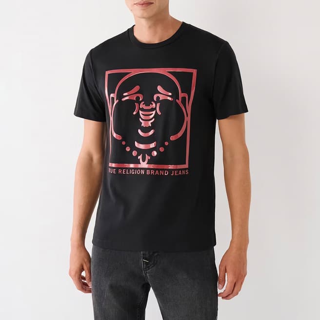 True Religion Black Box Buddha Logo Cotton T-Shirt