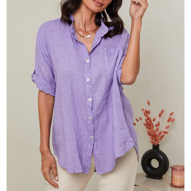 LE MONDE DU LIN Purple Linen Shirt