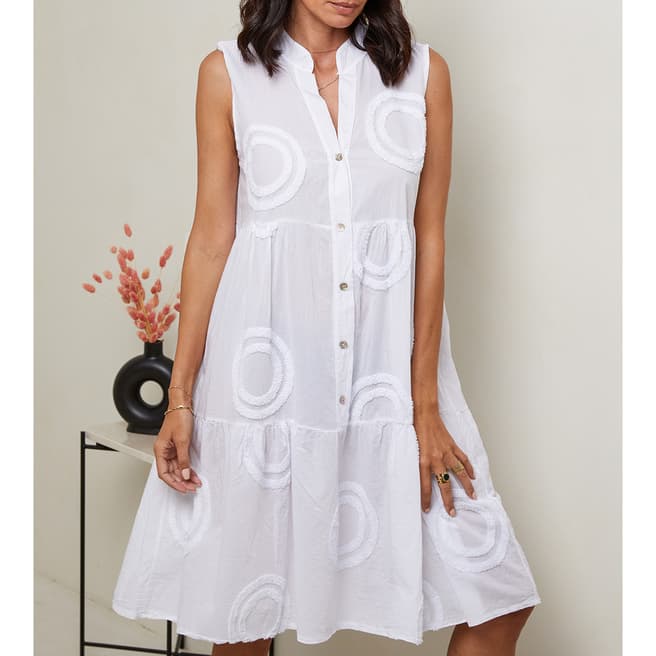 LE MONDE DU LIN White Linen Mini Dress