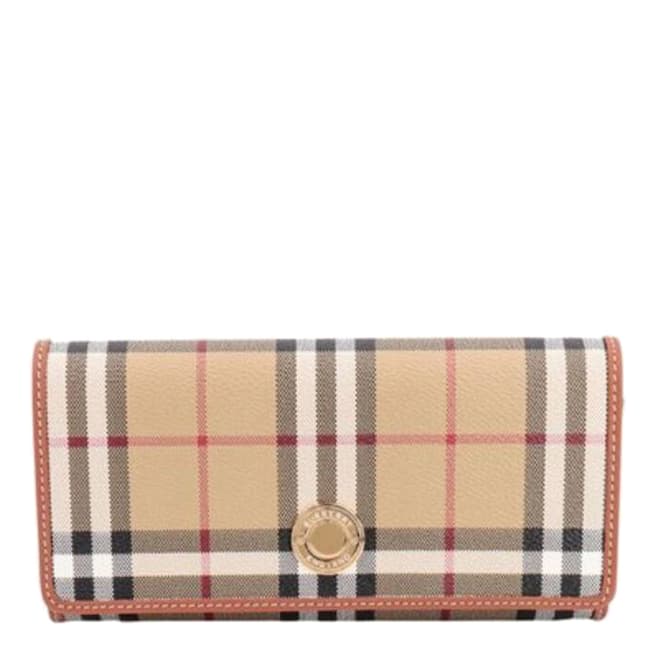 Burberry Burberry Brown Continental Check Wallet