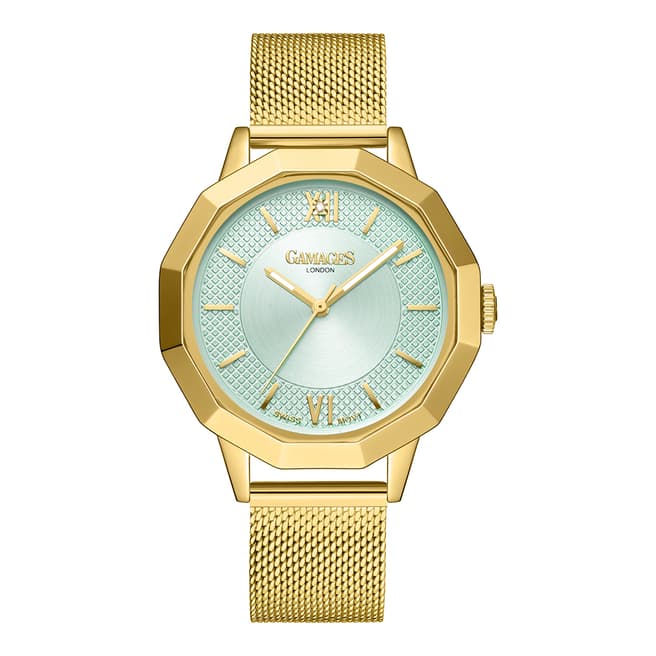 Gamages of London Women's Gamages Of London Gold Lotus Diamond Watch 38mm