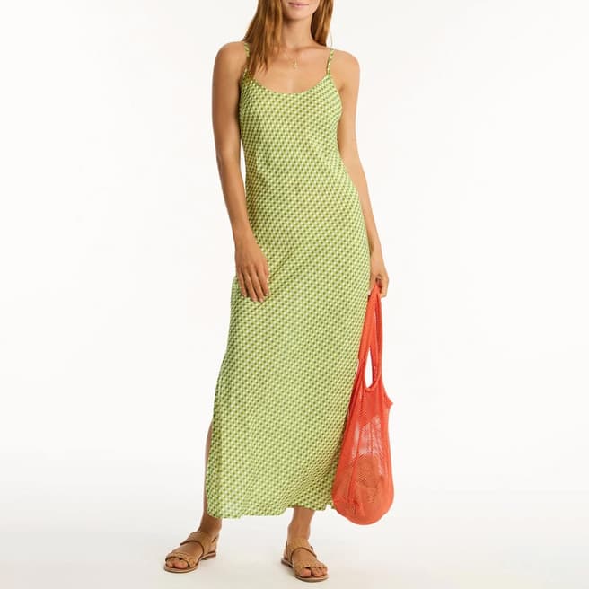 Sea Level Green Checkmate Slip Dress